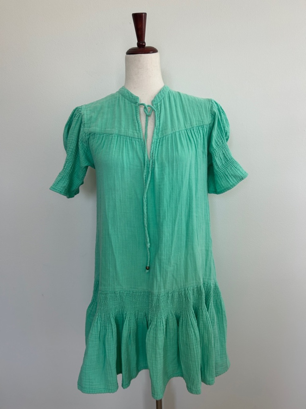 Oliphant Green Drop Waist Mini Dress Size Small